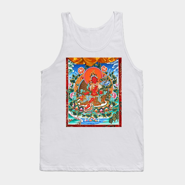 Red Tara Tibetan Buddhist Deity Thangka Tank Top by TammyWinandArt